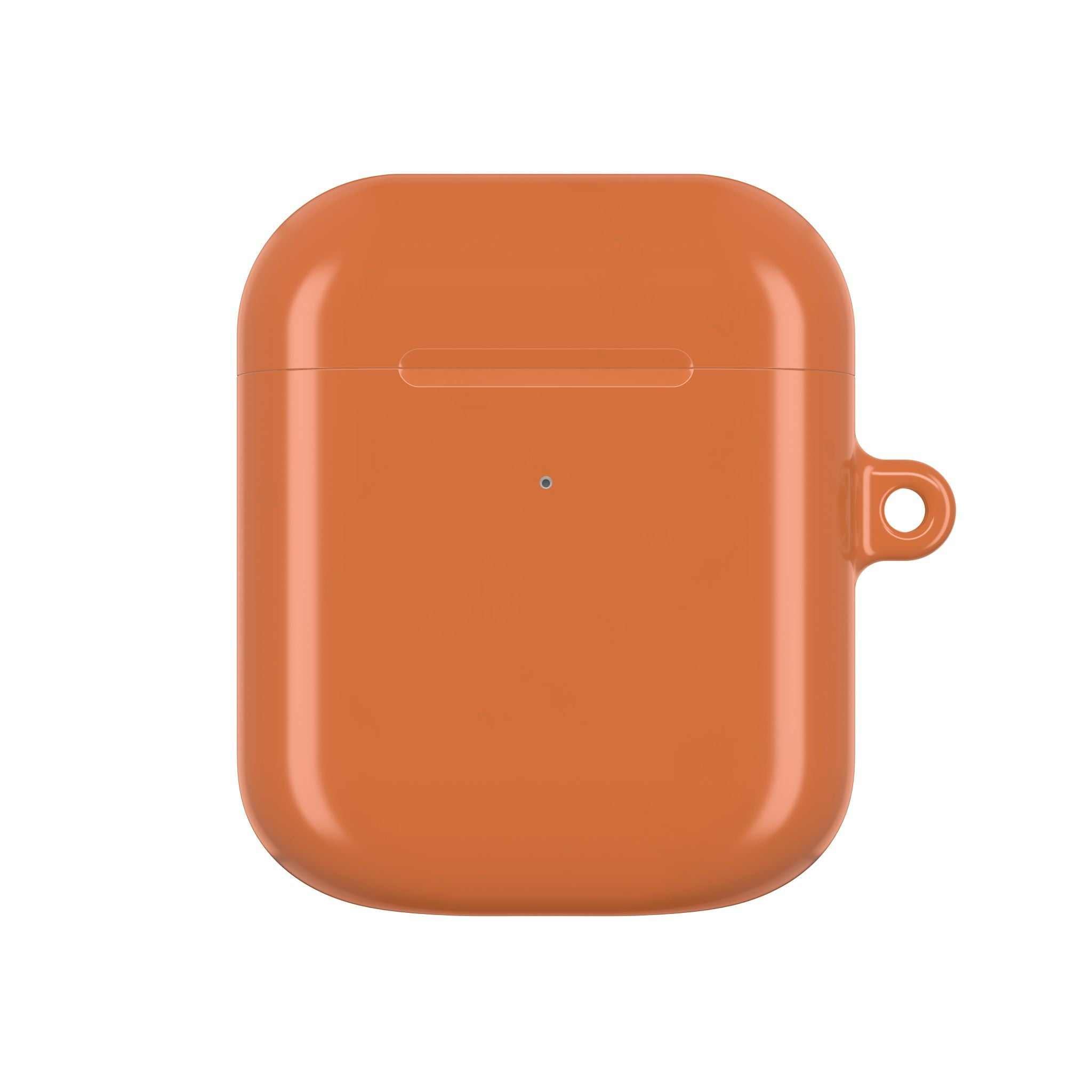 Bold orange hard shell protective case for AirPods and AirPods Pro with glossy finish and secure fit