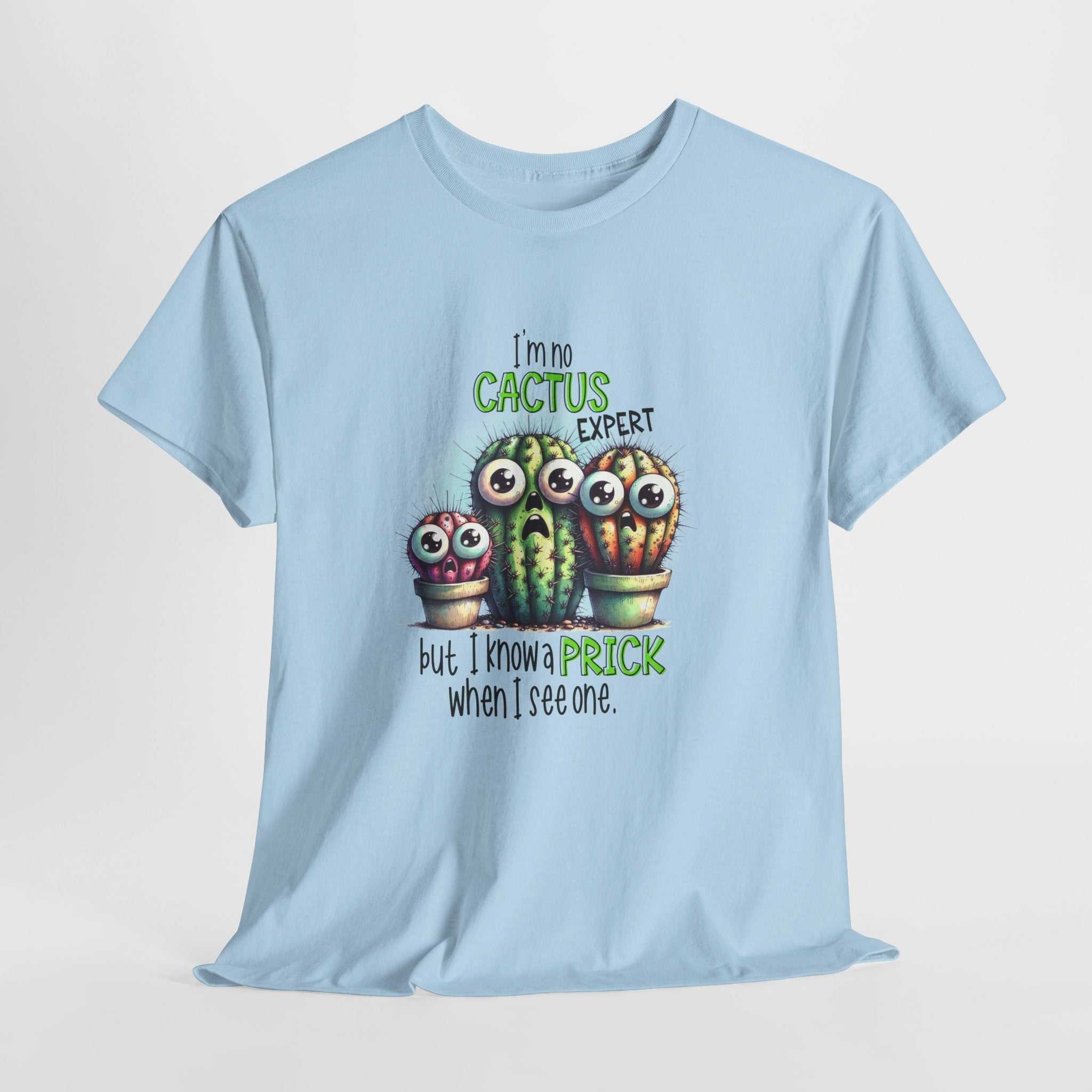 Cactus Expert Fun Graphic T-Shirt with humorous cactus design for plant lovers