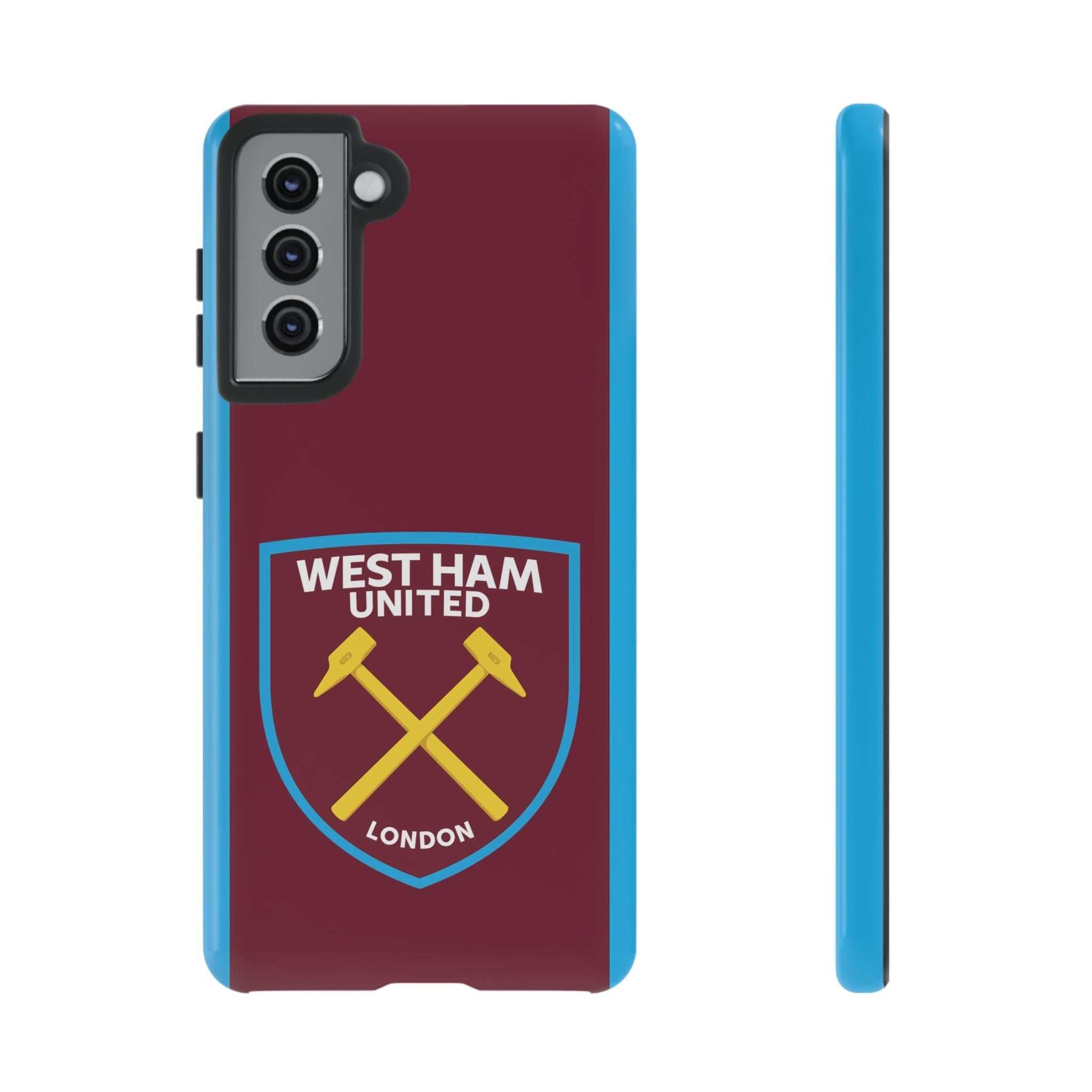 West Ham United Magnetic Samsung Case with claret and blue colors and dual-layer phone protection