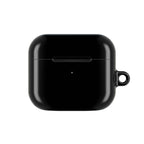 Black hard shell protective case for AirPods and AirPods Pro with glossy finish and wireless charging compatibility