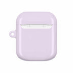 Lavender AirPods protective case with glossy finish, durable hard shell, and wireless charging compatibility
