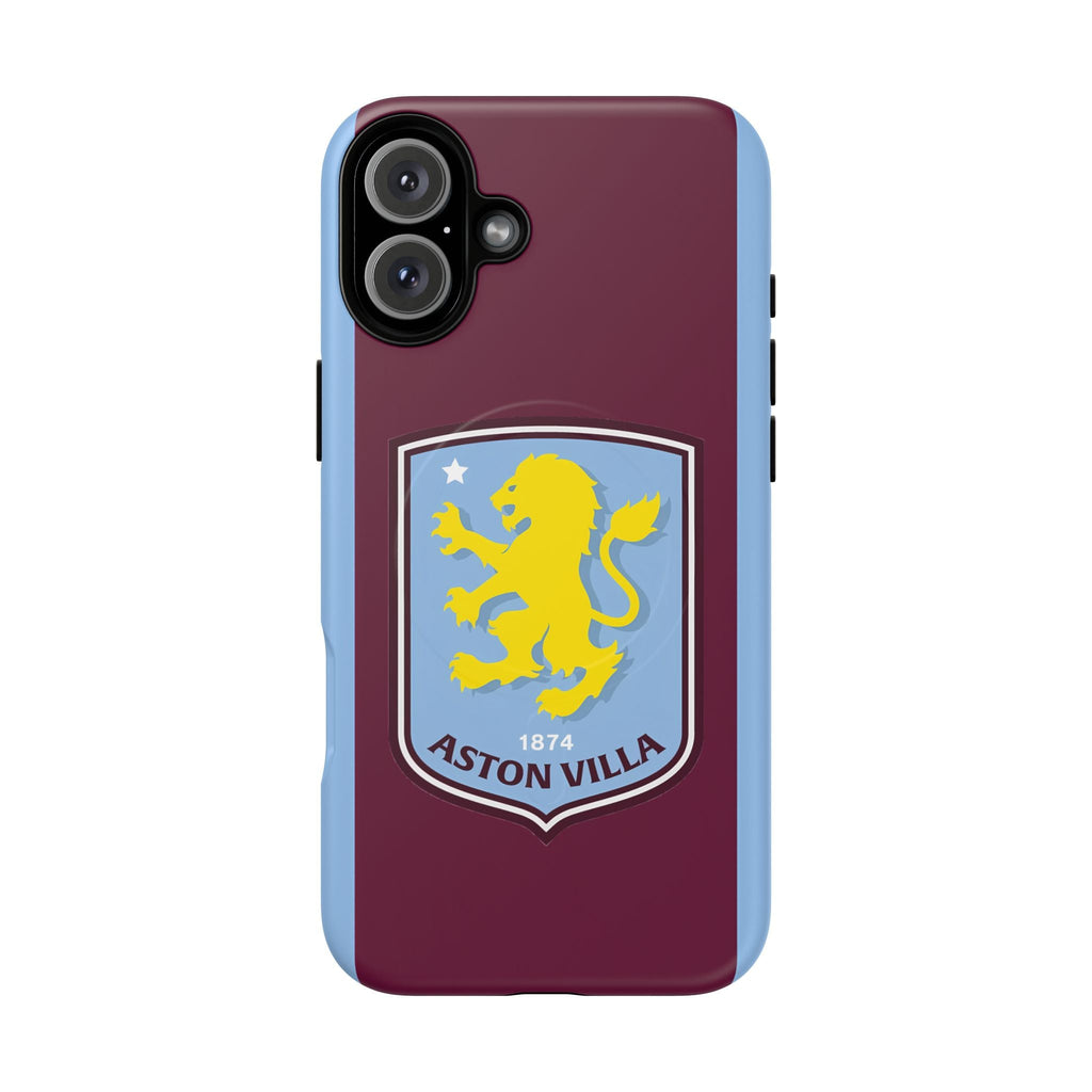 Aston Villa MagSafe iPhone case with claret and blue colors and club crest