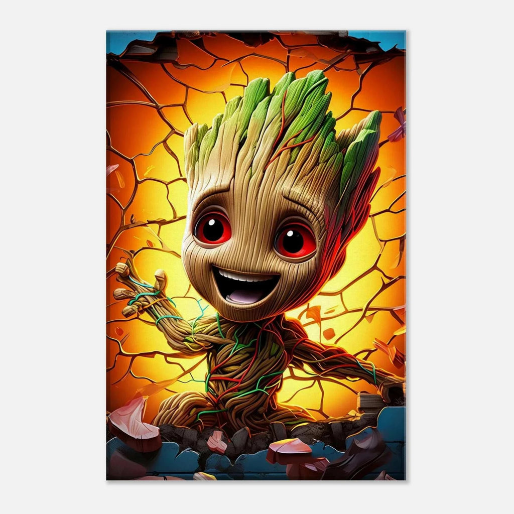 Baby Groot wall canvas with vibrant design, perfect for adding charm to any room.