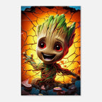 Baby Groot wall canvas with vibrant design, perfect for adding charm to any room.