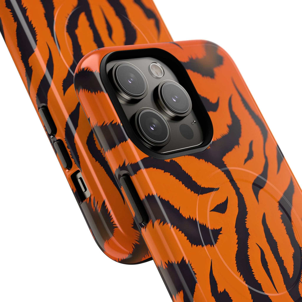 Orange Tiger Print iPhone Magsafe Phone Case