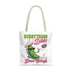 Cheeky Quote Pickle Tote Bag with fun design and colorful handles, durable and reusable for everyday use
