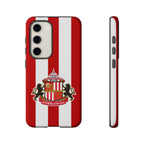 Sunderland FC magnetic Samsung phone case with red and white colors and official-inspired crest