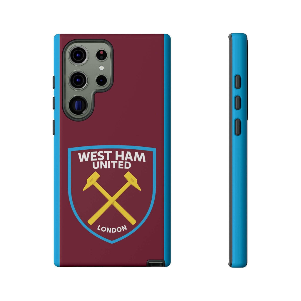 West Ham United magnetic Samsung case with claret and blue colors and official-inspired crest