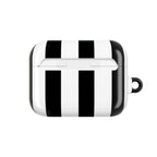 Newcastle Utd FC black and white striped AirPods Pro protective case with durable, shock-resistant design and glossy finish
