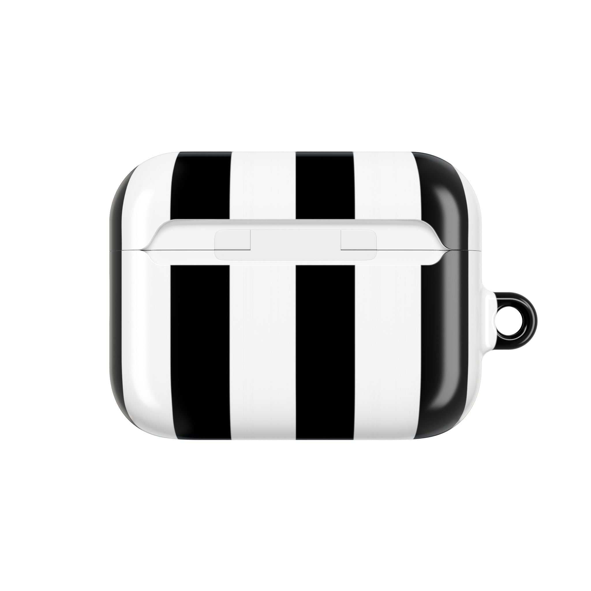 Newcastle Utd FC black and white striped AirPods Pro protective case with durable, shock-resistant design and glossy finish