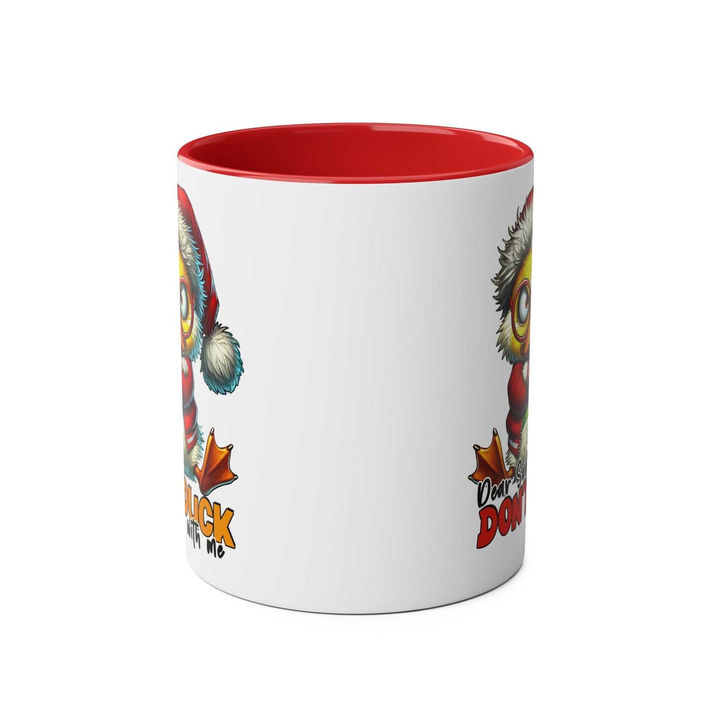 Sarky Christmas Mug with duck design and glossy finish. Microwave and dishwasher safe.