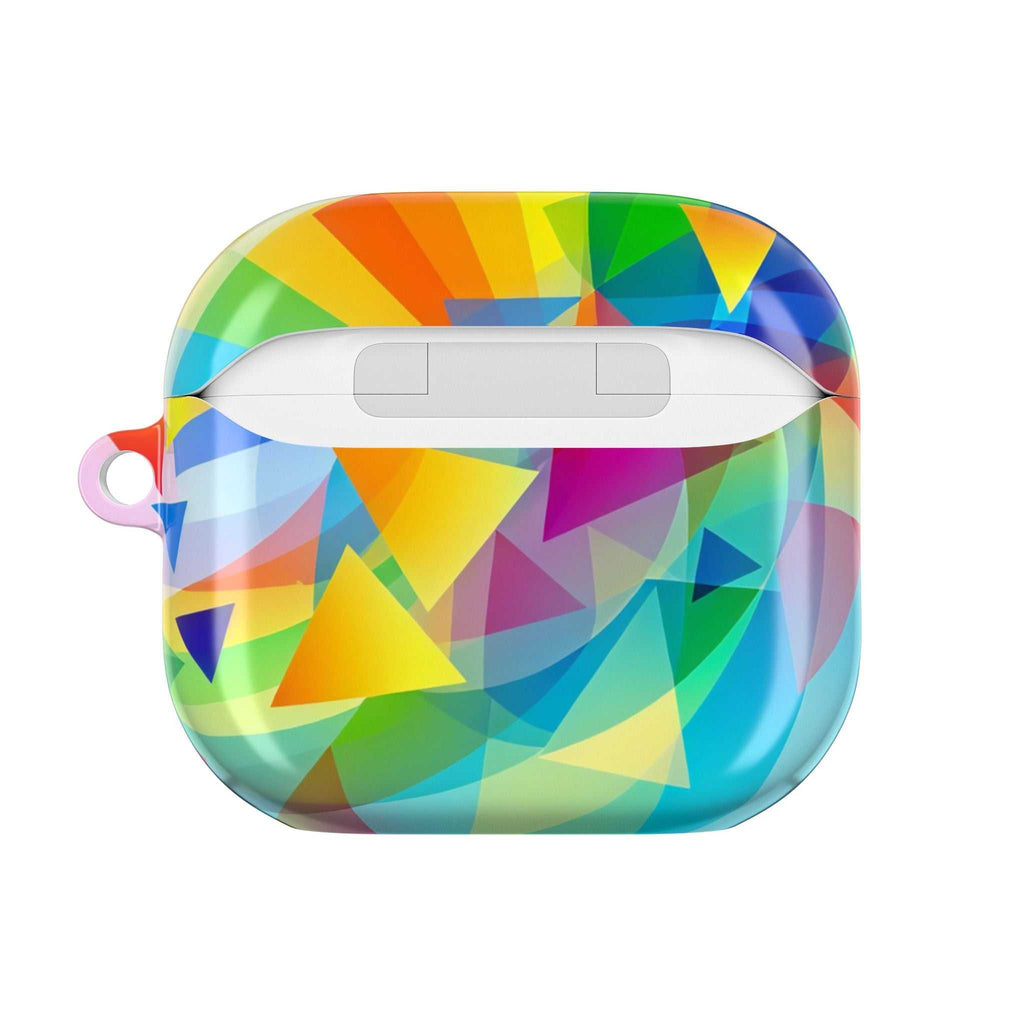 Vibrant Geometric Pride colorful protective case for AirPods and AirPods Pro with glossy finish