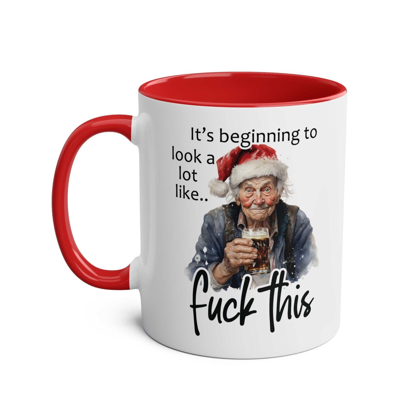 Cheeky Sweary Granny Christmas Mug with Festive Design