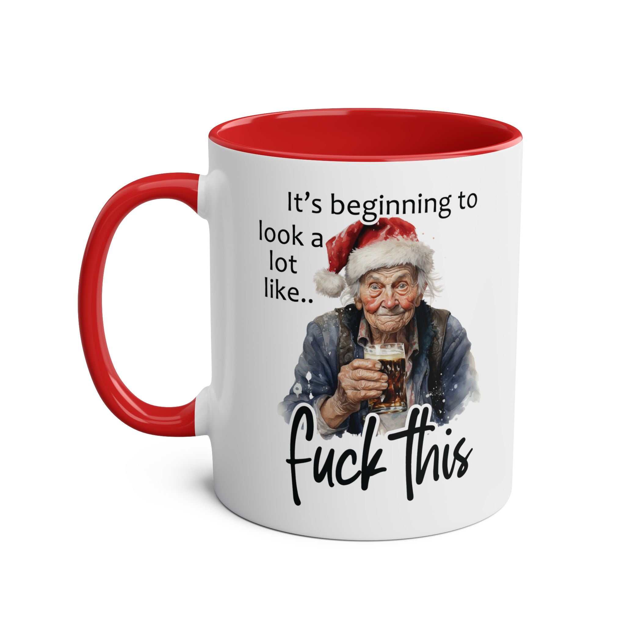 Cheeky Sweary Granny Christmas Mug with Festive Design