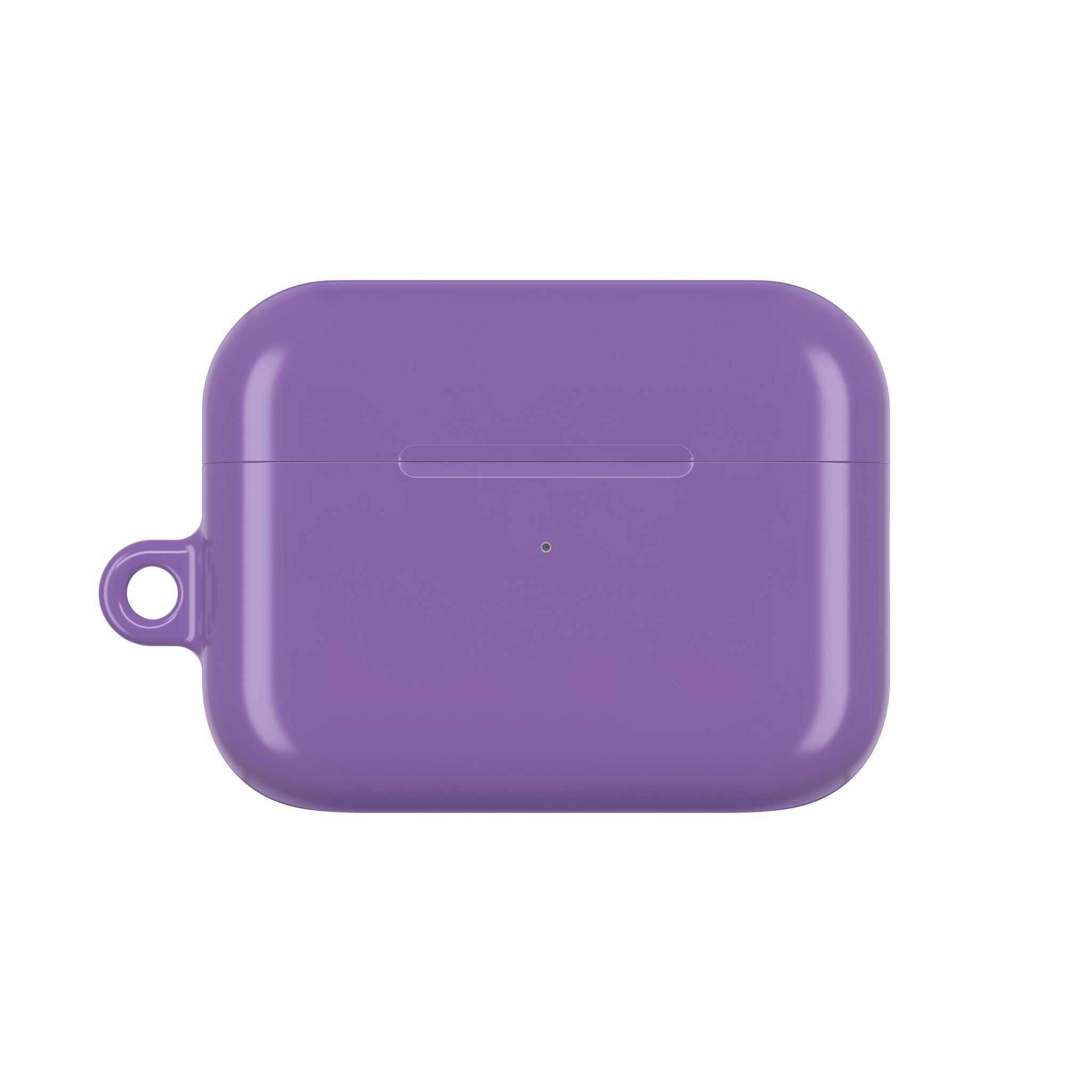 Purple hard shell AirPods and AirPods Pro protective case with glossy finish and secure fit