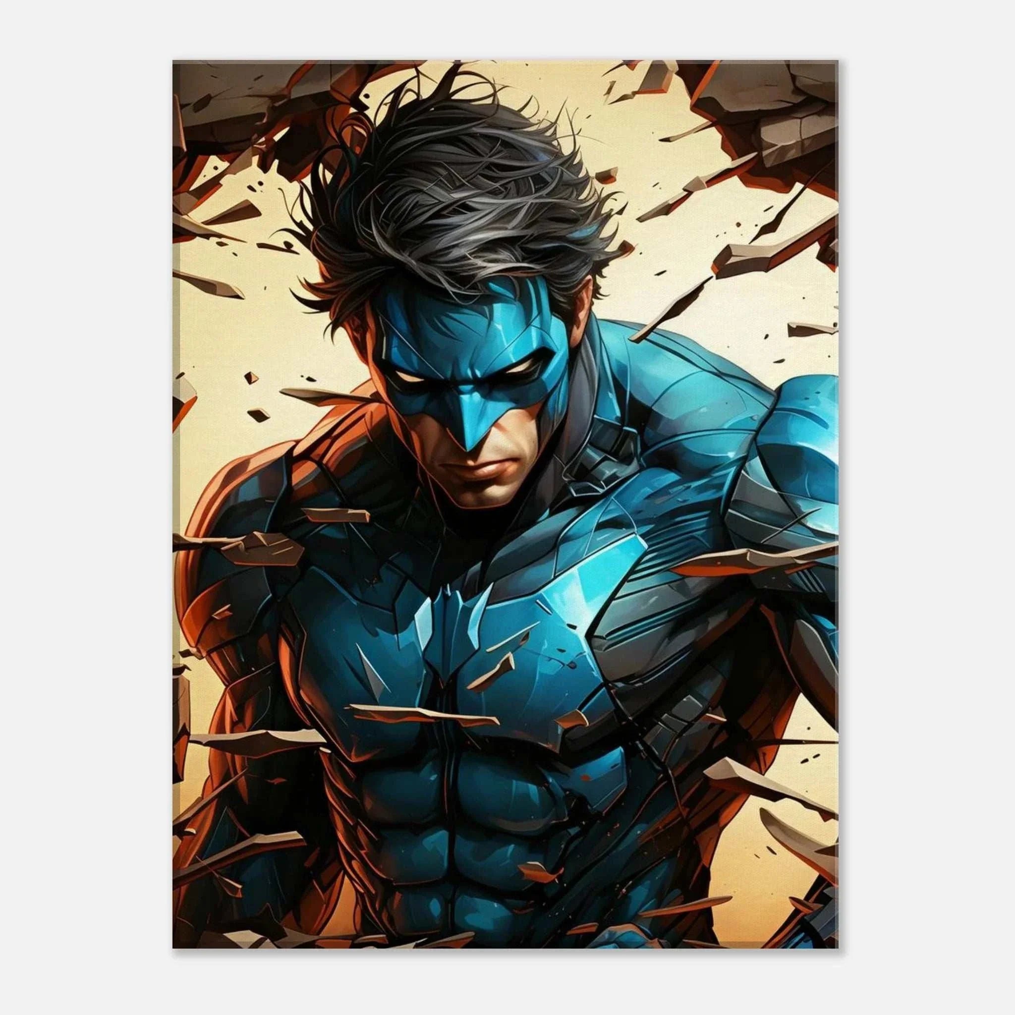Nightwing Wall Canvas featuring bold design and vivid colors, perfect for superhero fans.