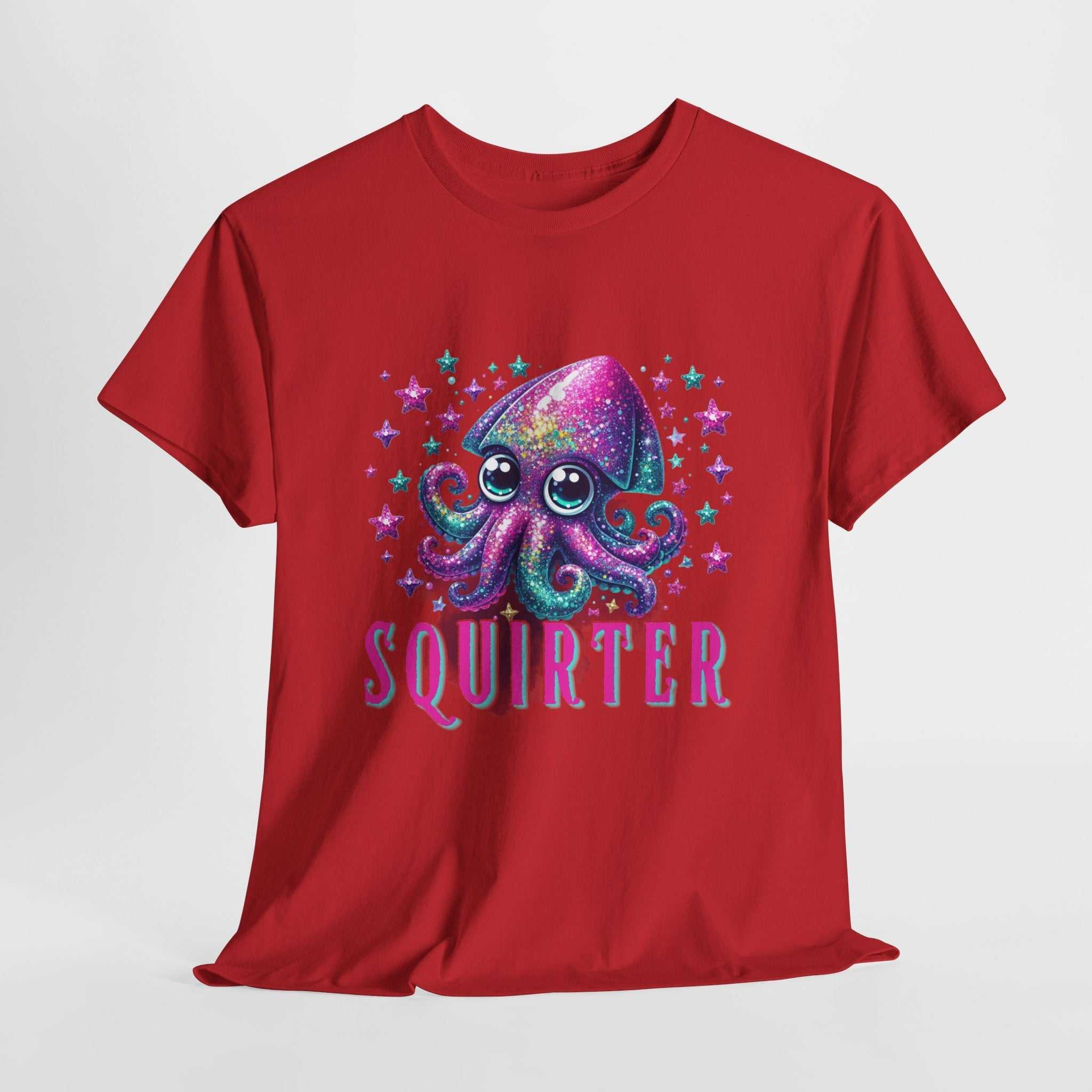 Squirter Fun Squid T-Shirt with cheeky squid design on soft cotton fabric