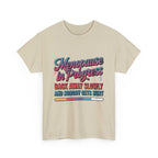 White Menopause In Progress T-Shirt with "Warning: Hot flashes loading…" text and flame emoji