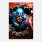 Captain America Wall Canvas featuring bold superhero artwork, perfect for fans' decor.
