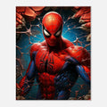 Spiderman wall canvas with vibrant print of Spiderman in action on city backdrop