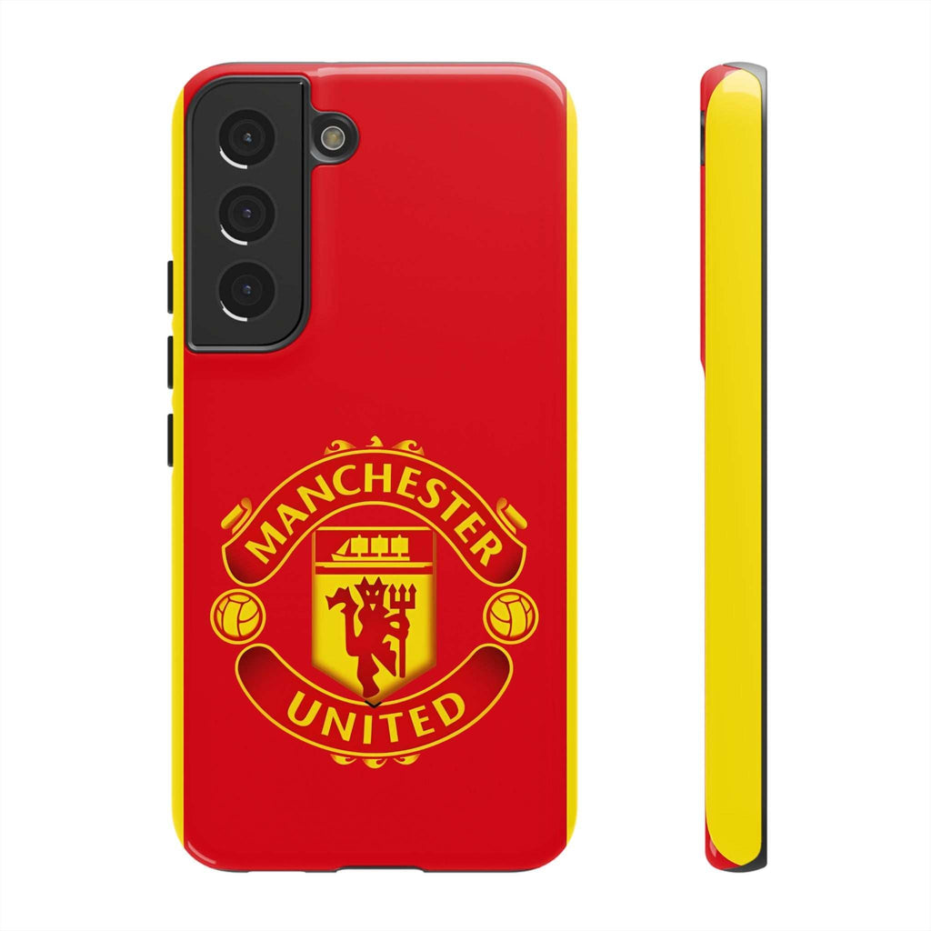 Manchester United Magnetic Samsung Case with red official-inspired crest and dual-layer protection for wireless charging