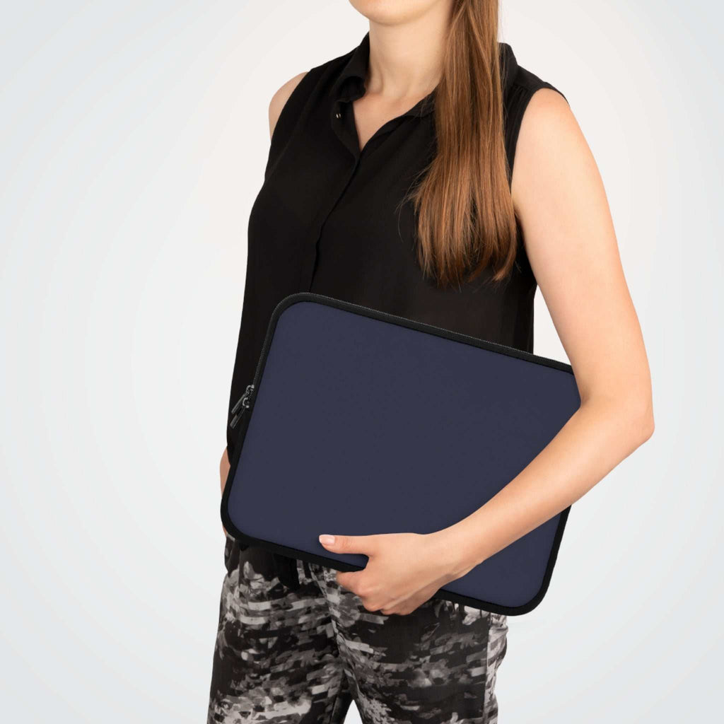 Deep Blue Laptop Sleeve made of durable neoprene with dual zipper and soft foam lining for laptop protection