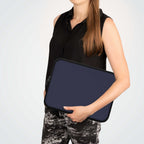 Deep Blue Laptop Sleeve made of durable neoprene with dual zipper and soft foam lining for laptop protection