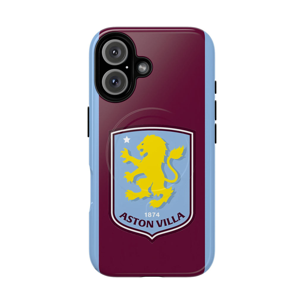 Aston Villa Magsafe iPhone Case with claret and blue colors and official-inspired crest, dual-layer protection, and MagSafe compatibility