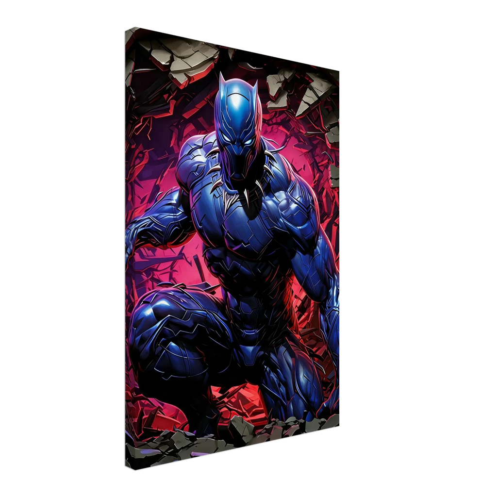 Black Panther wall canvas with vibrant design and fierce imagery.