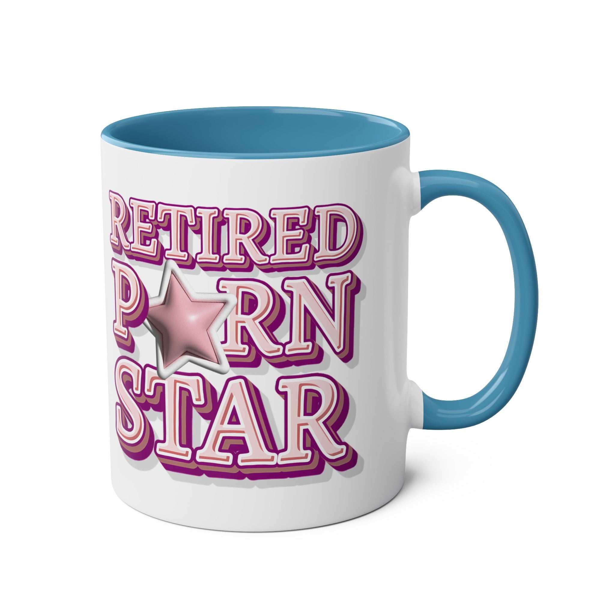 Retired Porn Star Mug with bold, funny design, available in 7 colors, perfect cheeky gift for coffee lovers