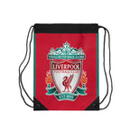 Red Liverpool FC drawstring bag with club crest, lightweight polyester and black drawstring closure