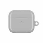 Silver hard shell AirPods Pro protective case with glossy finish and keyring loop