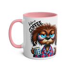 Fun Sarcastic Coffee Mug with humorous design and pink handle.