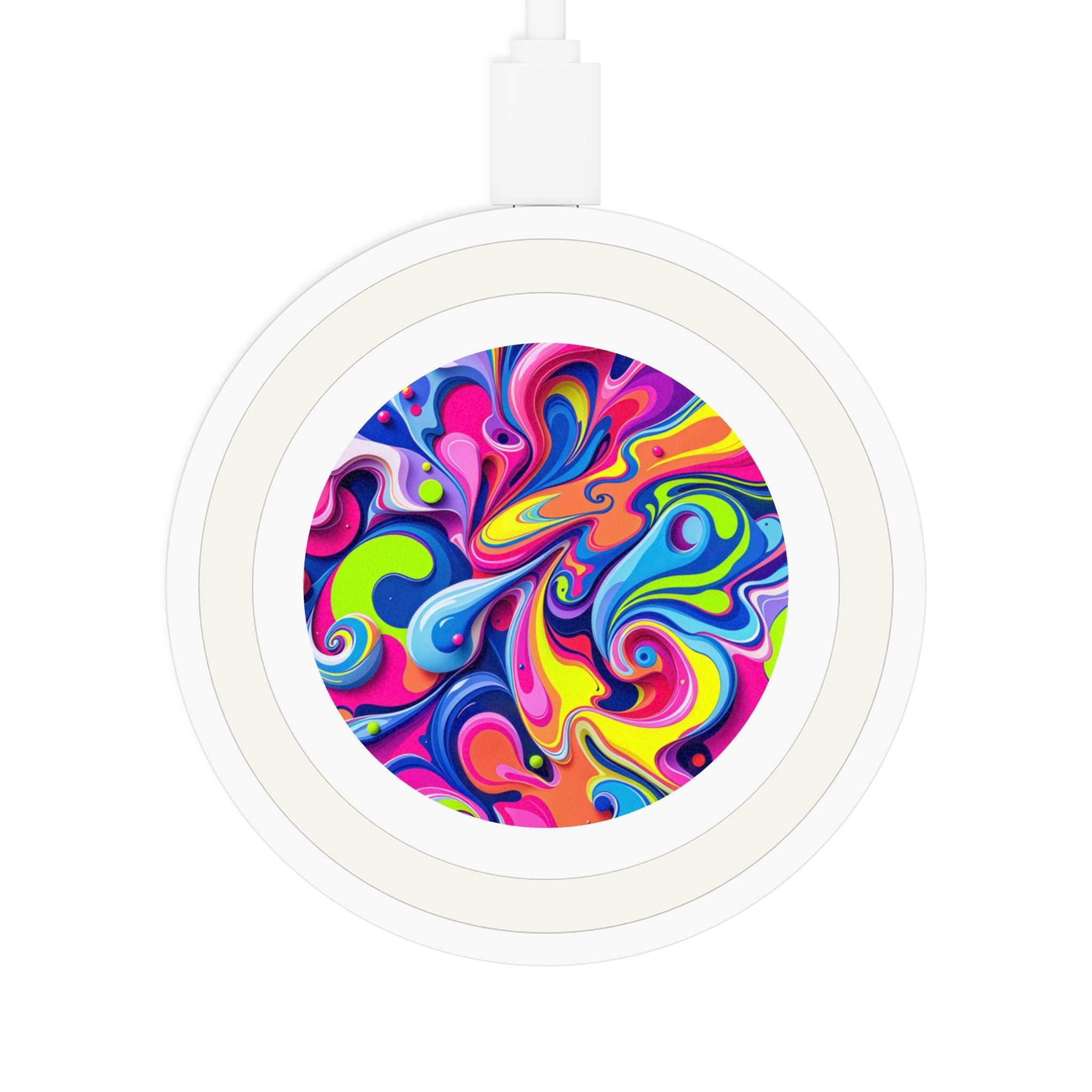 Vibrant Colour Splash Design Wireless Charging Pad