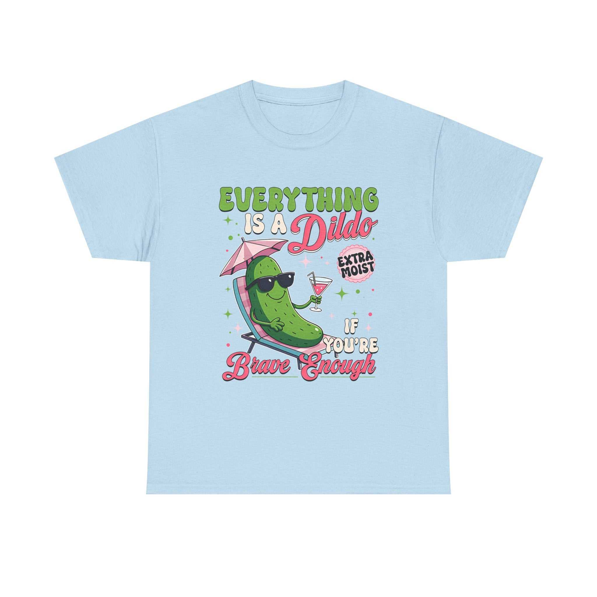 Everything is a Dildo T-Shirt with bold edgy humor, soft cotton fabric, and vibrant print for parties and casual wear