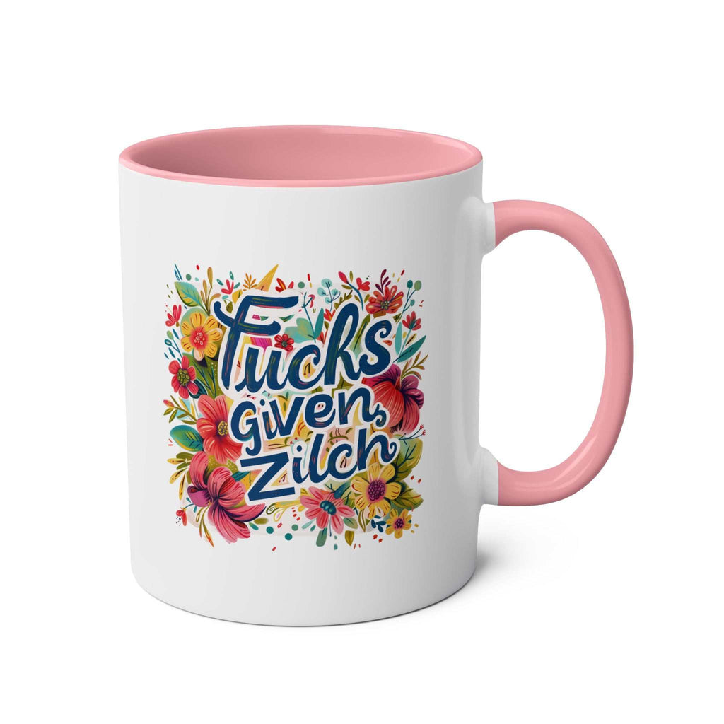 Zilch Coffee Mug with cheeky floral design and sarky twist.