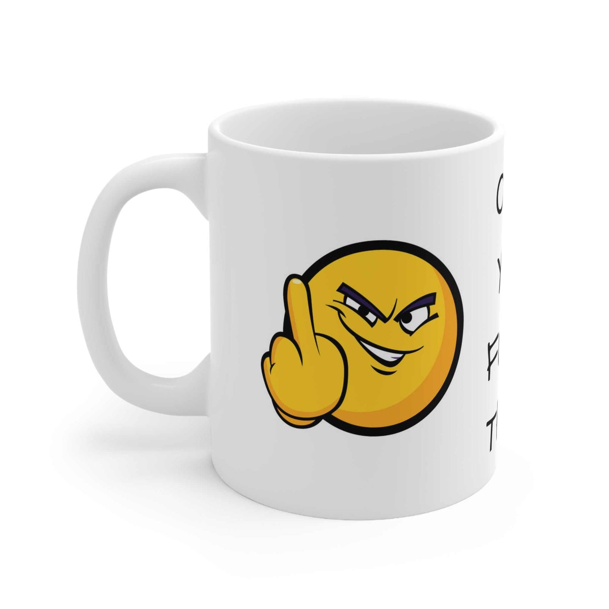 Cheeky rude off you fook ceramic mug created by Littlebitz