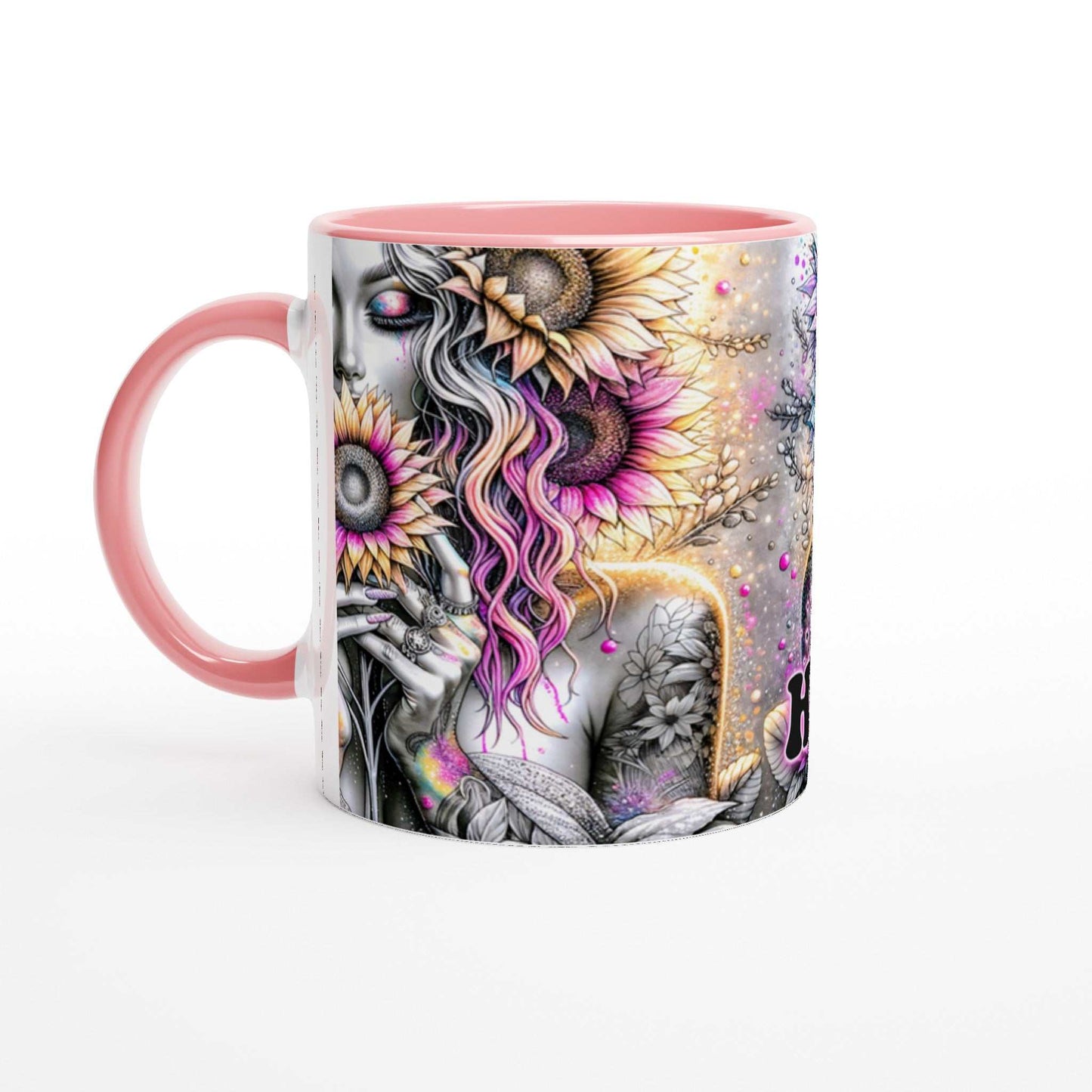 Be Happy – Motivational Coffee Mug with vibrant design and colorful accents.