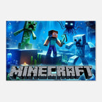 Minecraft Wall Canvas featuring vibrant pixelated scenes from the game, perfect for fans and room decoration.