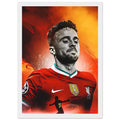 Diogo Jota tribute framed football poster with bold portrait and protective plexiglass