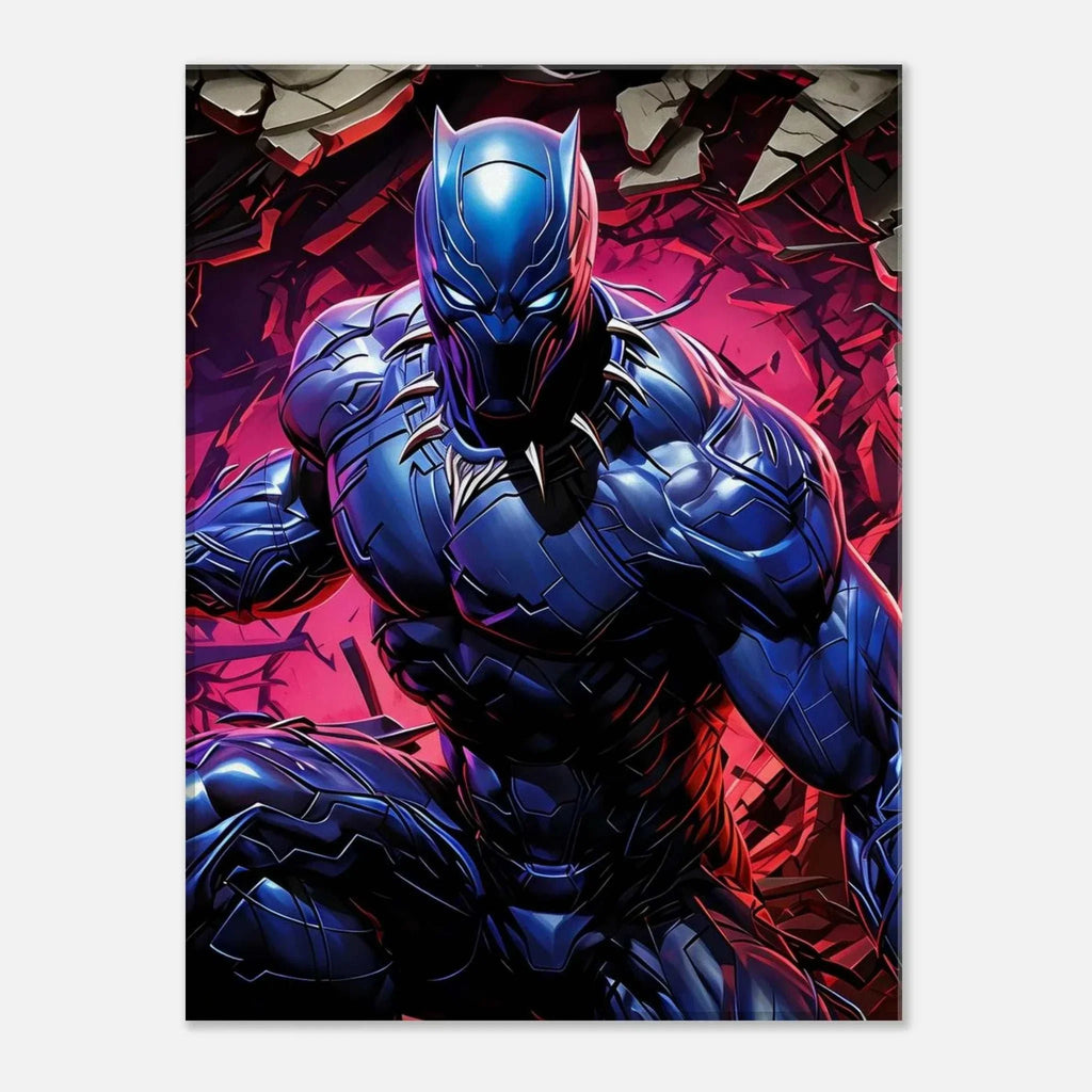 Black Panther wall canvas with bold vibrant print, available in multiple sizes and profiles, featuring dynamic design.