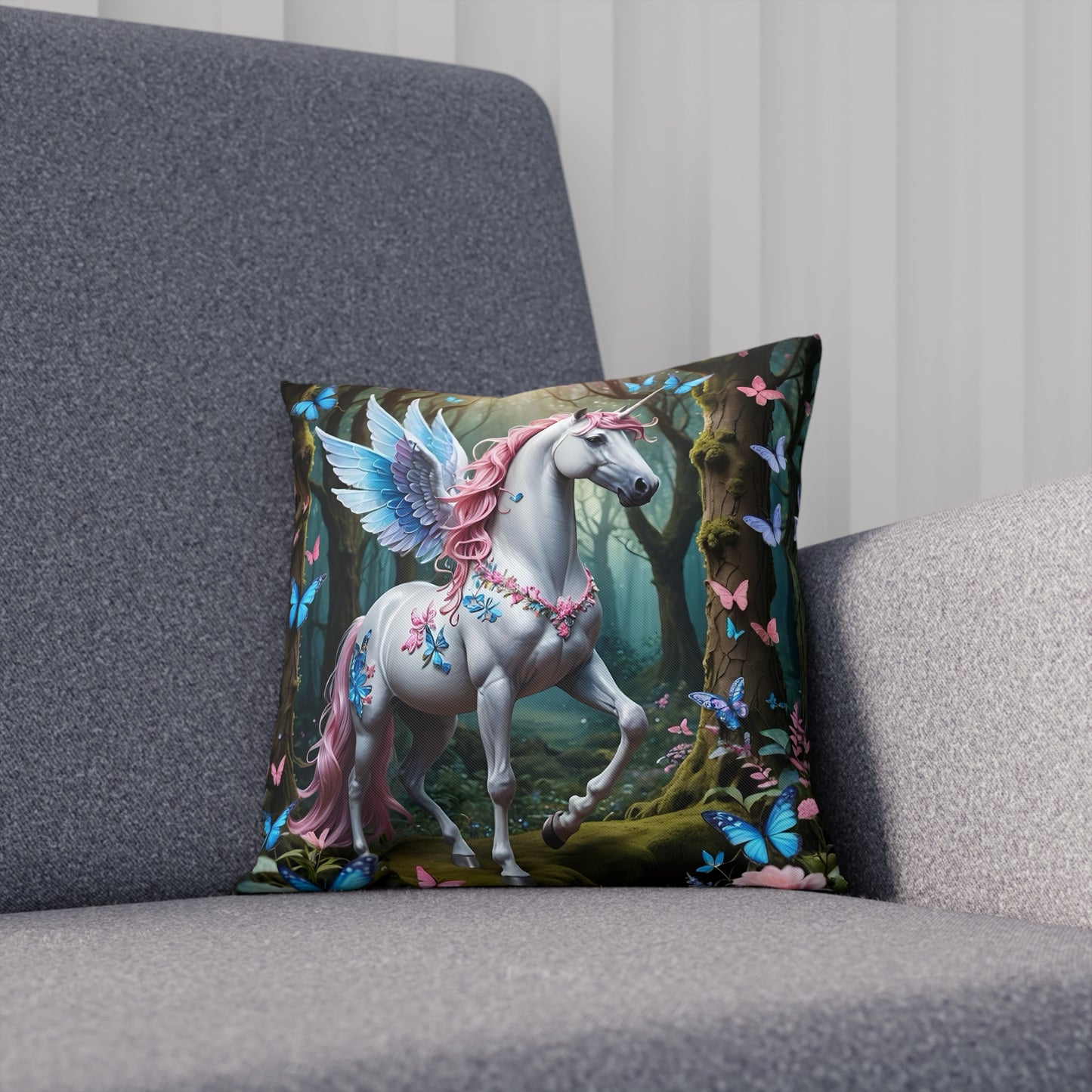 Gorgeous Mythical Unicorn Cotton Drill Square Cushion