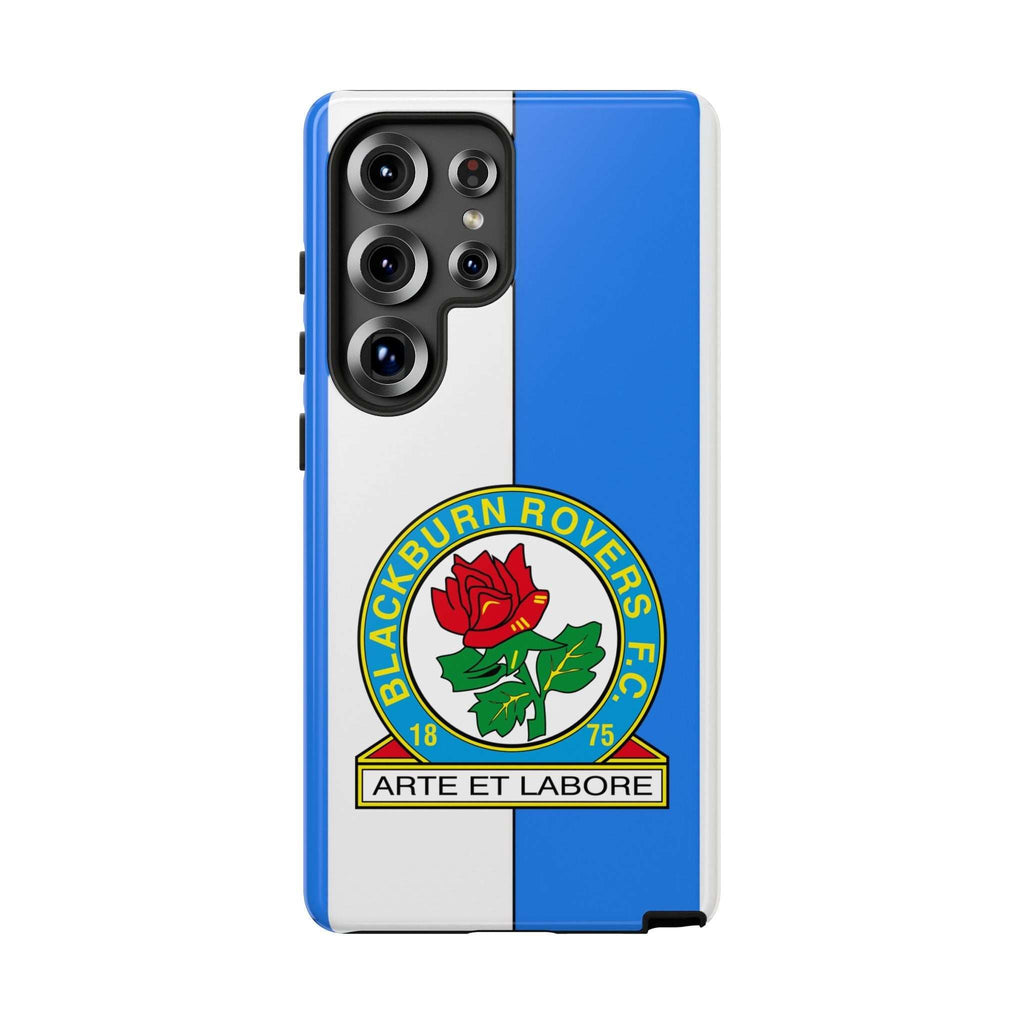 Blackburn Rovers magnetic Samsung phone case with dual-layer protection and wireless charging compatibility