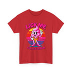 Lick Me Till Ice Cream T-Shirt with playful ice cream graphic and summer style