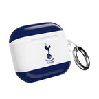 Tottenham FC AirPods protective case in white and navy with cockerel crest and keyring attachment