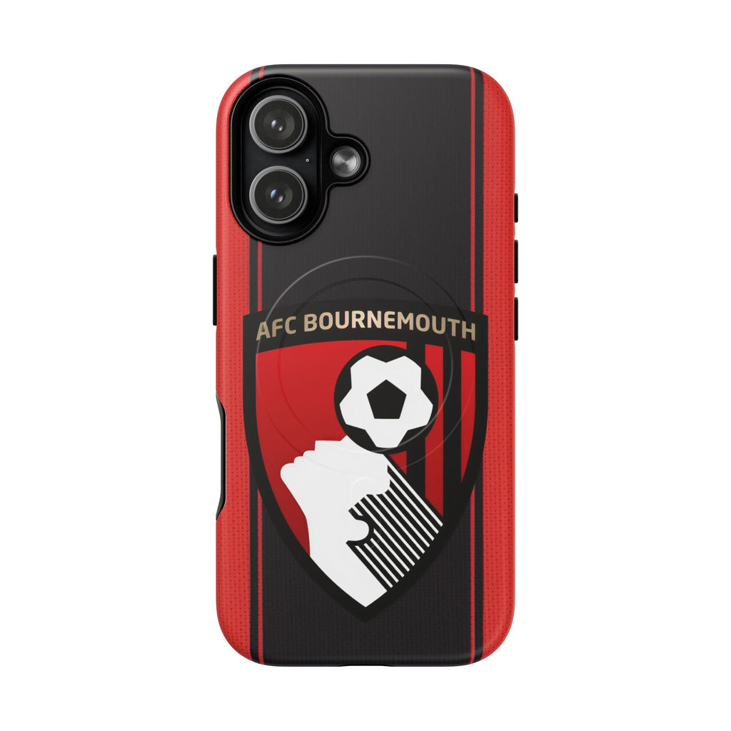 AFC Bournemouth MagSafe iPhone case with red and black design and club crest, dual-layer protection