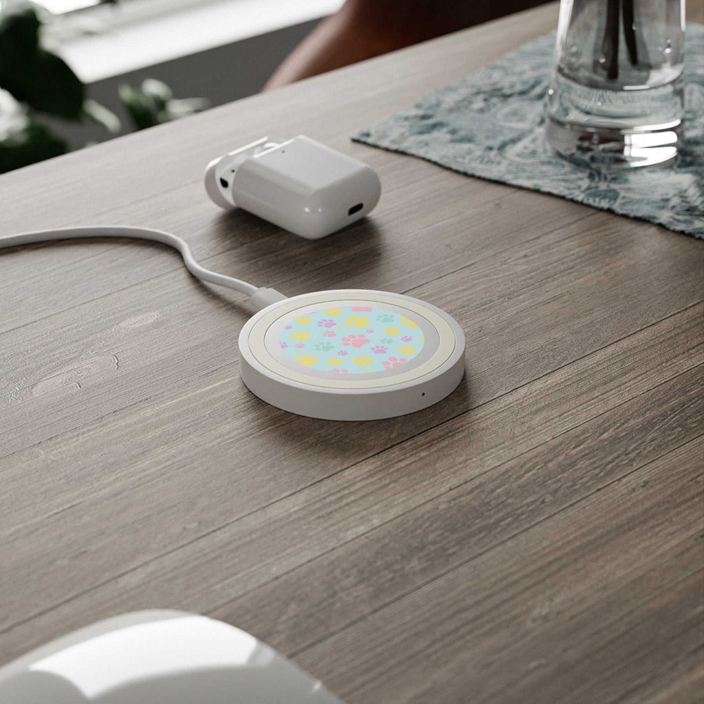 Pastel Doggy Paw Design Wireless Charging Pad