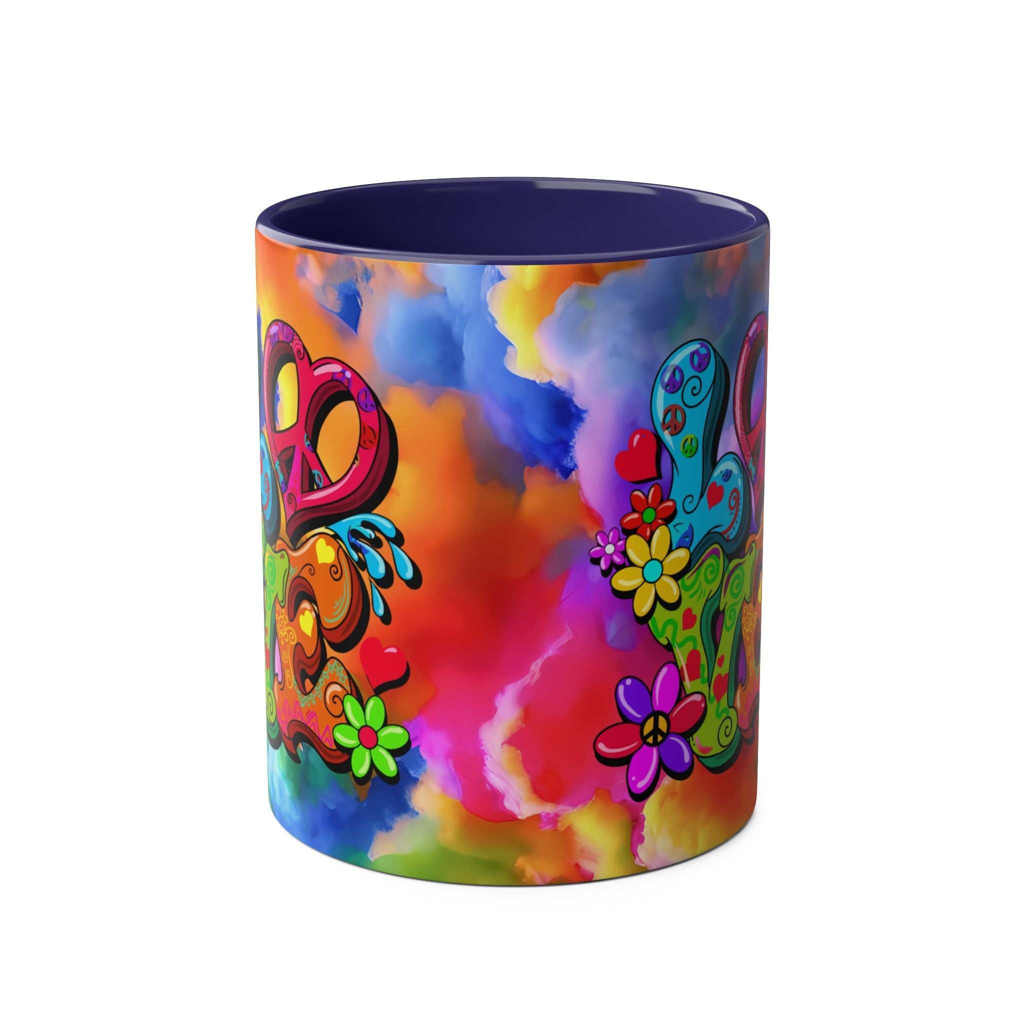 LGBTQ+ Pride mug featuring vibrant rainbow design on high-quality ceramic.