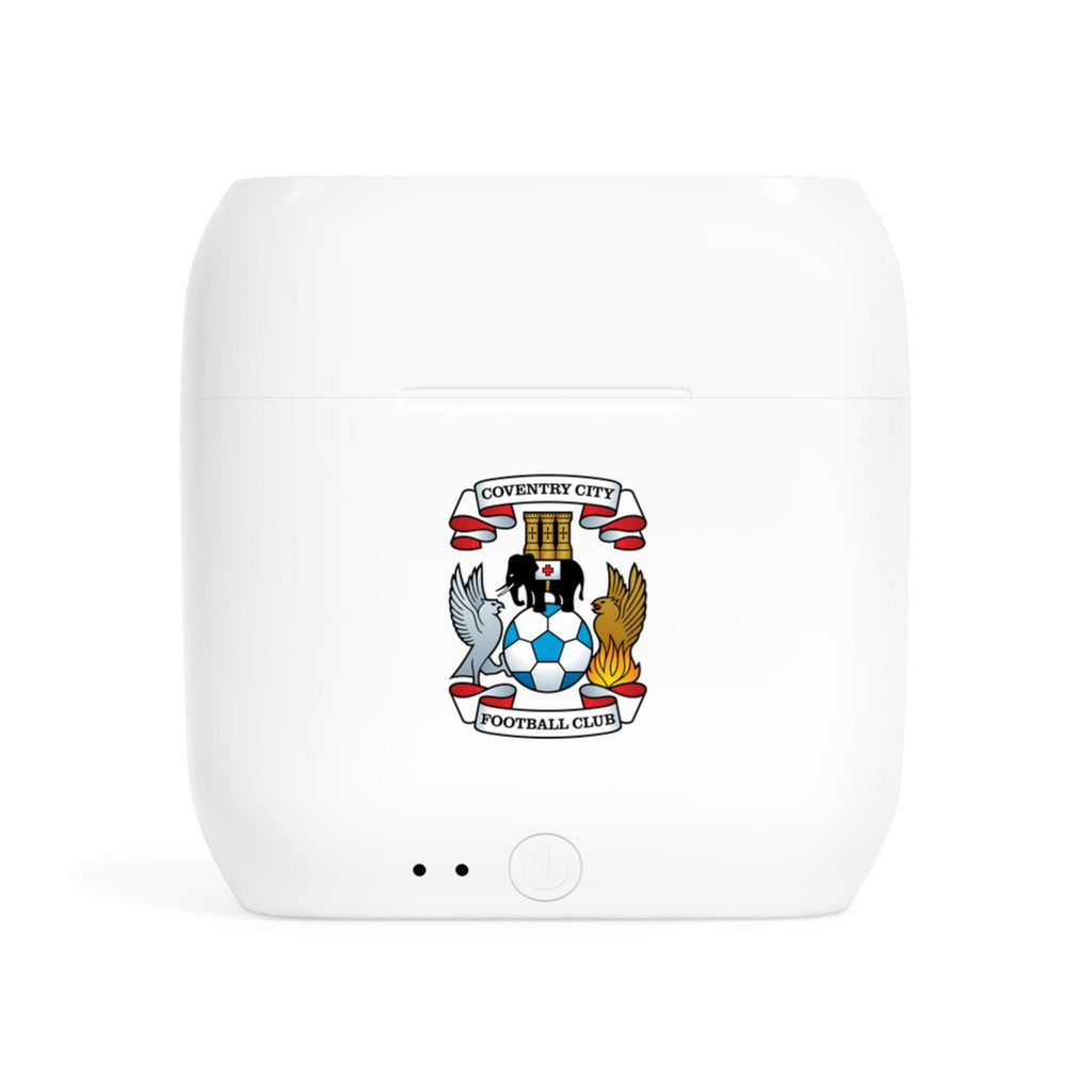 Coventry City Fc wireless earbuds charging case with club crest design