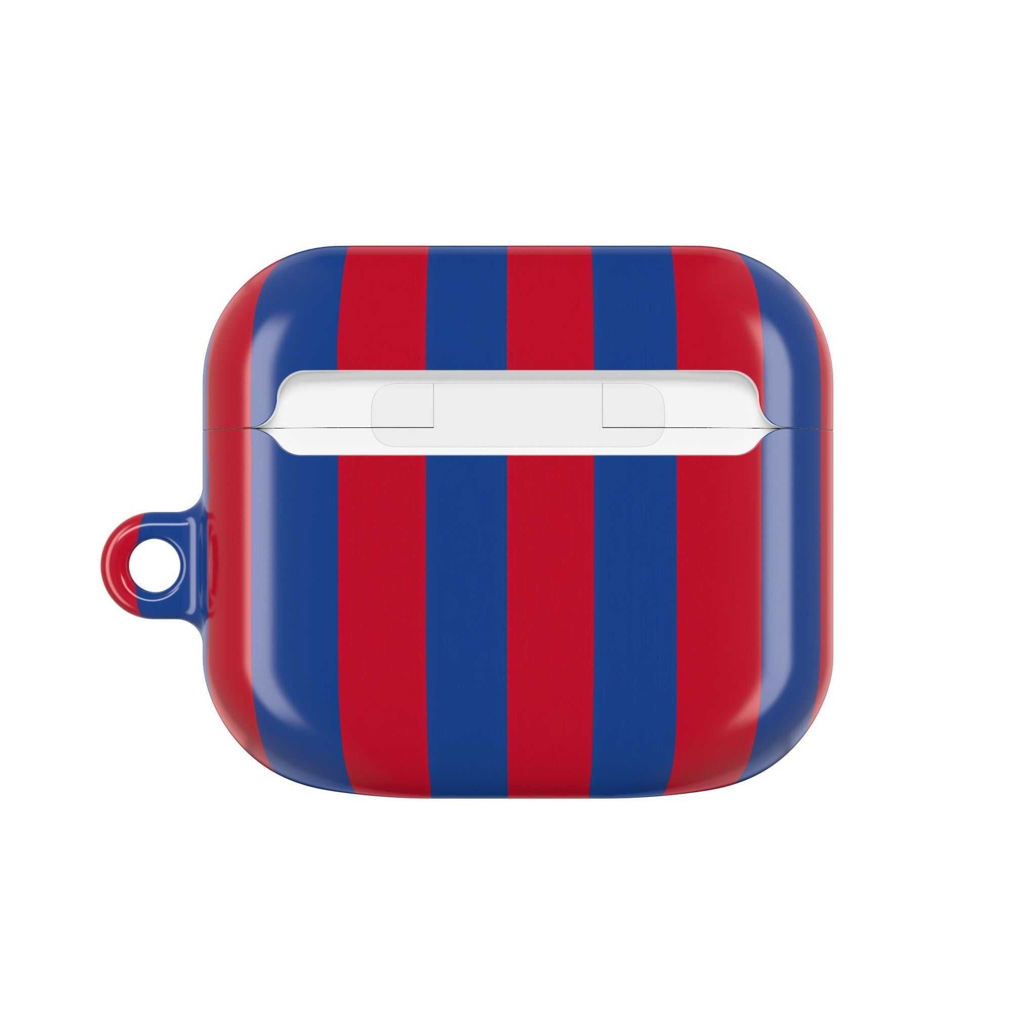 Crystal Palace FC AirPods Pro protective case with red and blue stripes and glossy finish